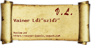 Vainer László névjegykártya